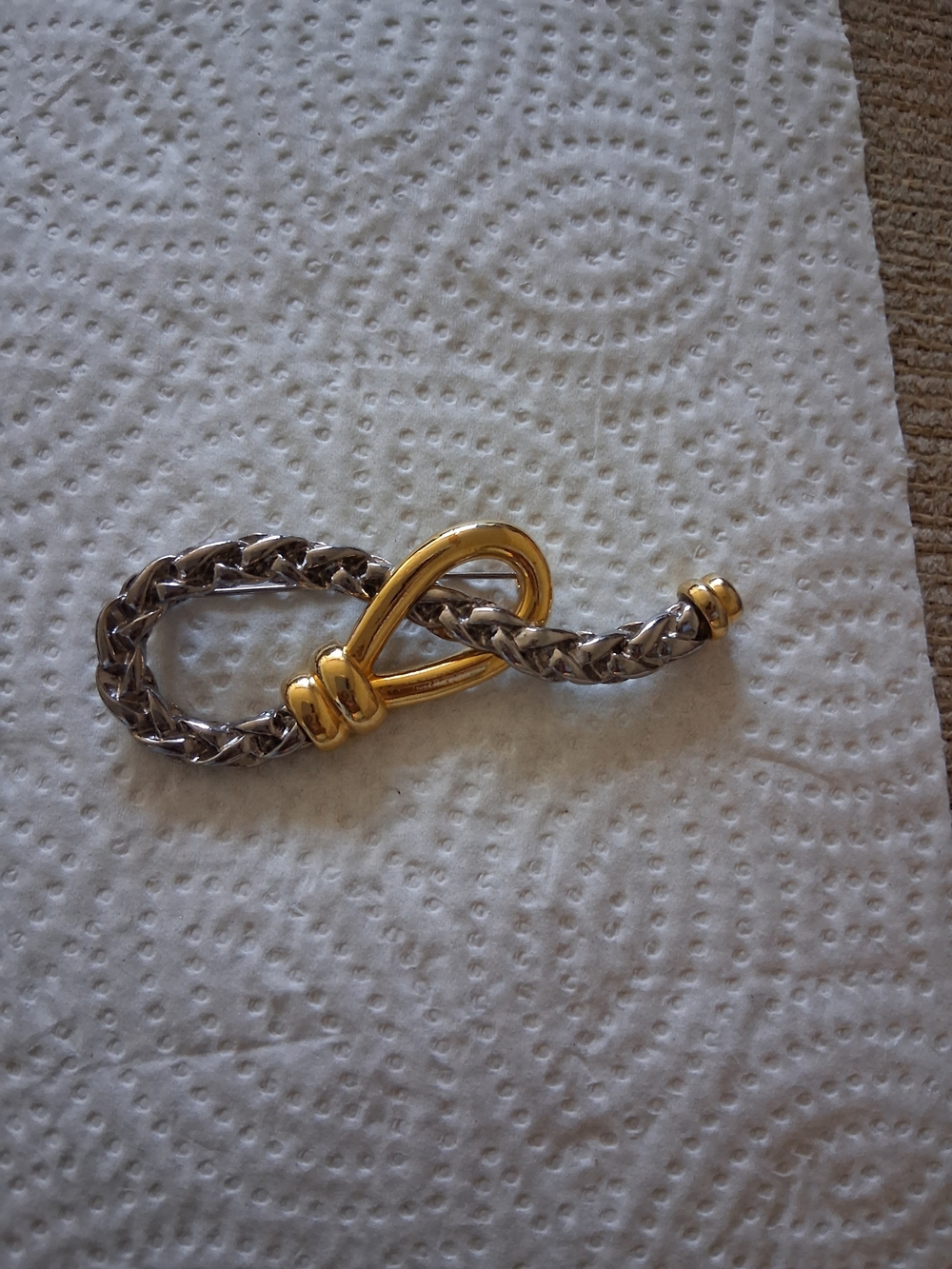 Two-Tone Braided Chain Bracelet with Gold Loop